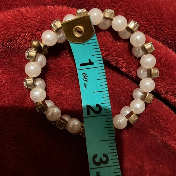 Vintage fashion pearl gold-tone crystals Bracelet - Picture 5 of 7